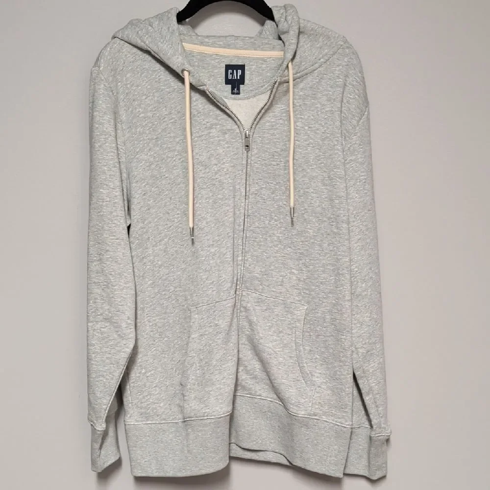 GAP Men's Light Gray Zip-Up Hoodie